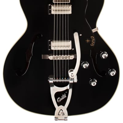 Guild Starfire III Hollow Body Electric Guitar with Guild Vibrato Tailpiece - Black - 2023 for sale