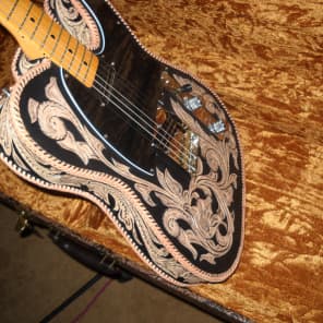 Fender/ Scarecrow Guitars Custom handtooled leather wrapped JD telecaster w/ Joe barden Pickups image 9