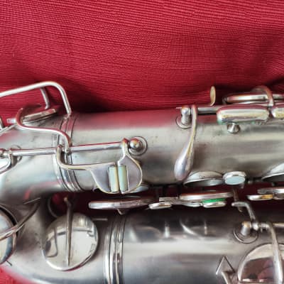 CONN NEW WONDER I TENOR SAX 115XXX SILVER ALL ORIGINAL, SOUNDS BEAUTIFULLY image 7