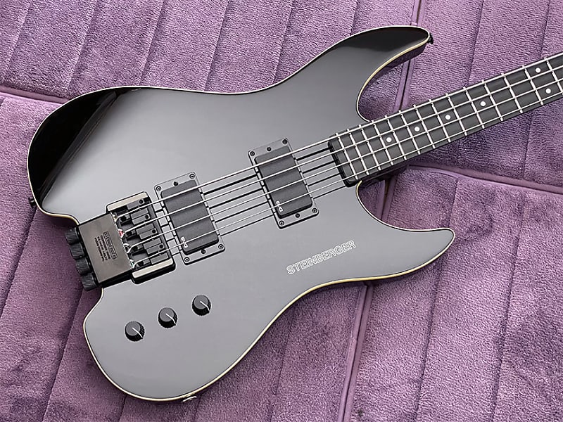 ベース Steinberger XM-2 Black Rare Vintage USA-Built Black Steinberger XM2 Bass - Just