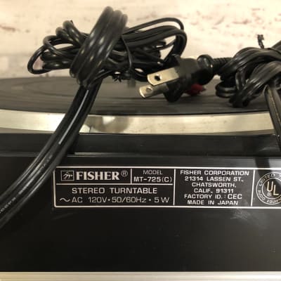 Vintage Fisher Direct Drive Turntable MT-725(C) 1980’s Black image 10
