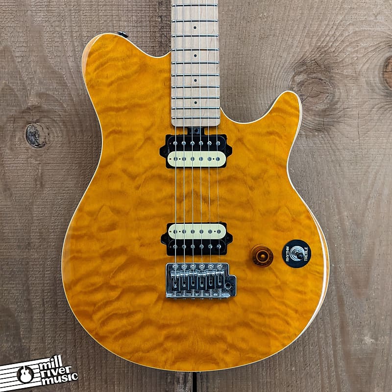 OLP MM1 Axis Ernie Ball Electric Guitar Amber Quilt Top