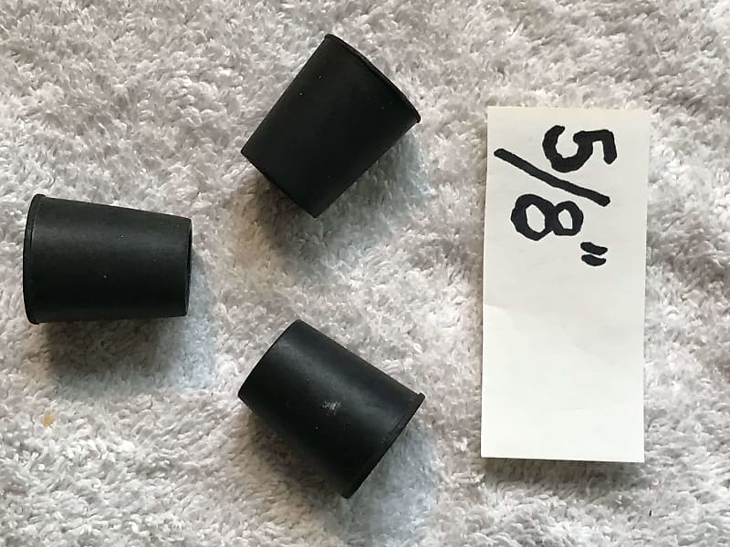 Unbranded Vintage Rubber Feet (3) 5/8" x 1 1/4" 1970's - Black image 1