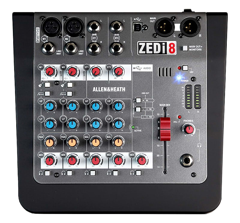 Allen & Heath ZEDi-8 Compact Hybrid 8-Input Mixer / 2x2 USB Audio Interface