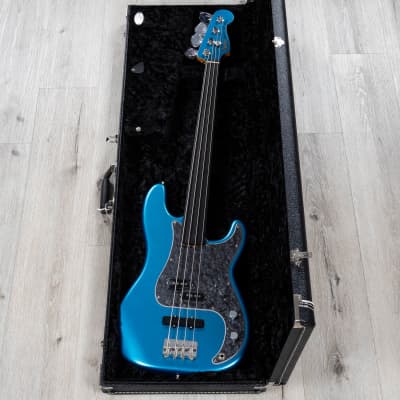 Fender Tony Franklin Fretless Precision Bass, Ebony, Lake Placid Blue image 10