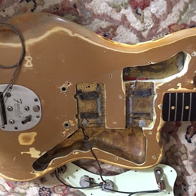 1963 Fender jazzmaster original custom color shoreline gold body image 4