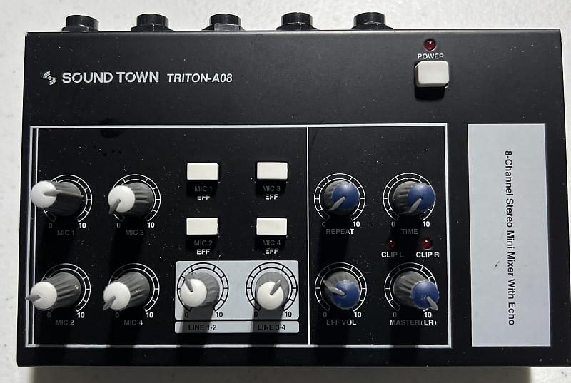 Sound Town 8-Channel Mono Stereo Karaoke Mini Mixer with 1/4 inch Inputs and Outputs, Echo/Delay Effect and Depth Controls (triton-a08)
