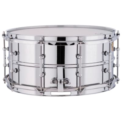 Ludwig LM402T Supraphonic Smooth Aluminum Snare Drum with Tube Lugs, 6.5"x 14" image 4