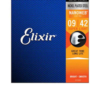 Elixir Strings 12002 Nanoweb Electric Guitar Strings -.009-.042 Super Light for sale