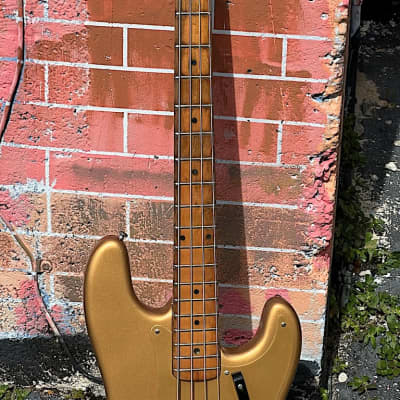 Fender Precision Bass  1957 - rare Gold Top Gold Refin early Raised "A" Polepiece P Bass on a budget ! image 7