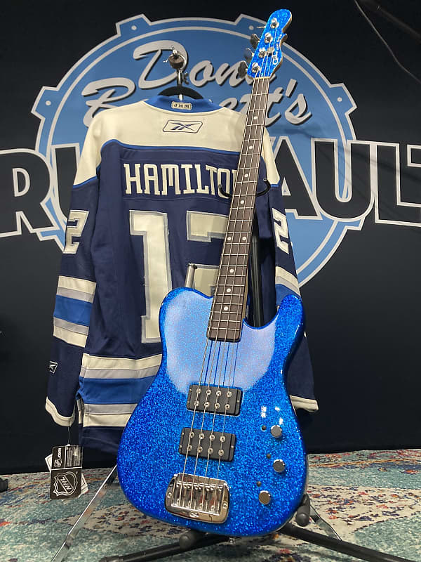 Tom Hamilton's Aerosmith, Custom G&L ASAT Blue Glitter Bass, 2010s  PLUS Personalized NHL Hockey Jersey. AUTHENTICATED! (TH2 #4) image 1