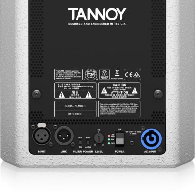 Tannoy VXP6-WH 1,600 Watt 6" Dual Concentric Powered Sound Reinforcement Loudspeaker with Integrated LAB GRUPPEN IDEEA Class-D Amplification(White) - NEW image 6
