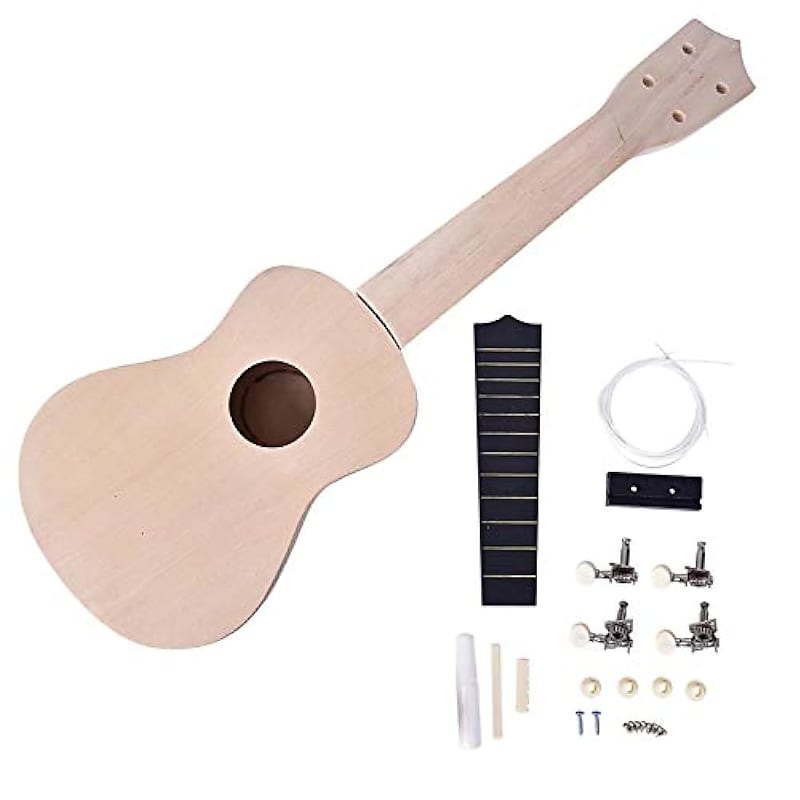 21 Inch Ukulele Diy Kit Hawaii Guitar Handwork Support Painting Children  Toy Assembly For Amateur Kids (21 Inches)