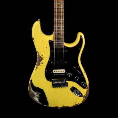 Fender Custom Shop Empire 67 Super Stratocaster Heavy Relic - Graffiti Yellow over Black #12017 image 3