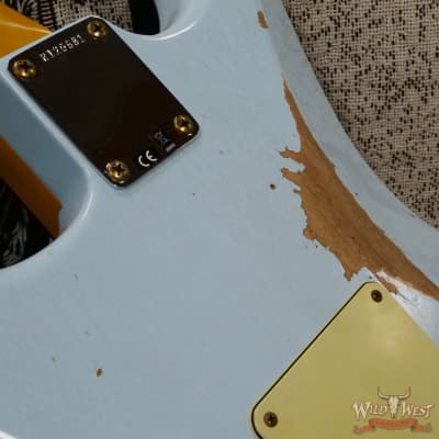 Fender Custom Shop 1962 Stratocaster Hand-Wound Pickups AAA Dark Rosewood Slab Board Relic Sonic Blue image 13