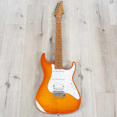 Suhr Standard Plus HSS Guitar, Roasted Maple Fretboard, Trans Honey Amber Burst image 3