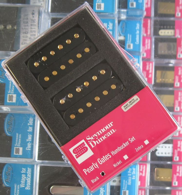 Seymour Duncan Pearly Gates Set Black No Logo with Gold