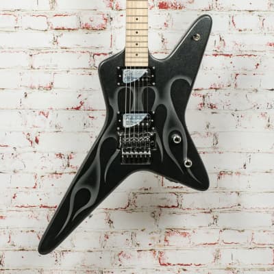 Kramer Tracii Guns Gunstar Voyager Outfit Electric Guitar - Black Metallic and Silver Ghost Flames image 1