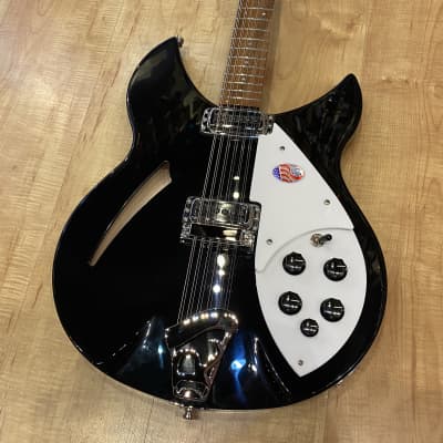 Rickenbacker 330/12 12-String Electric Guitar JetGlo 21-Fret Version Black for sale