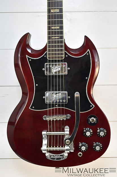 70's MIJ Greco SG Guitar with Bigsby Cherry modified | Reverb