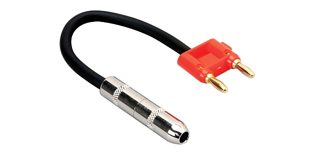 Hosa BNP-116RD 1/4" TS Male to Dual Banana Speaker Cable Adapter - 6" image 1