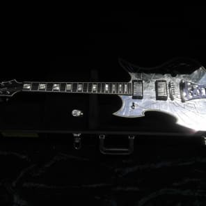 KISS PAUL STANLEY STAGED USED WASHBURN PS800 CRACKED MIRROR GUITAR - ARTIST OWNED! image 6