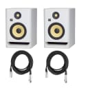 KRK 2x ROKIT 7 G4 7" Powered White Noise Studio Monitor W/2x 20' XLR Mic Cable