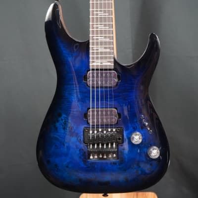 Schecter Omen Elite-6 FR Series Ocean Blue Burst Solid Body Guitar (B-Stock) image 1
