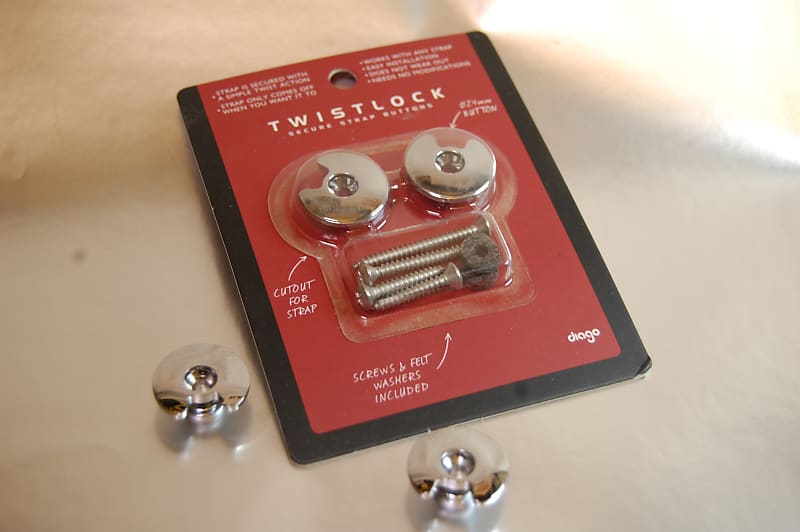 Diago Twistlock low profile strap locks Chrome Reverb