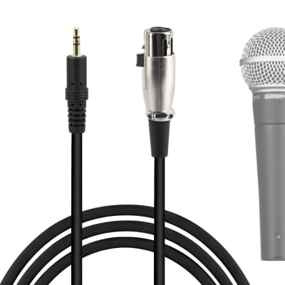 For Creators 3.5Mm Male To Xlr Female Microphone Cable 8 Ft / 2.5 M, Compatible With Shure Sm58, Sm57, Sm48, Sm7B, Mv7, Pga48, Pga58, Beta 58A, Balanced Mic Cord (Black)