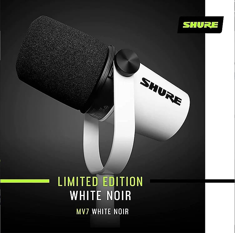 Shure MV7 White (Limited Edition) Podcast Microphone (both USB