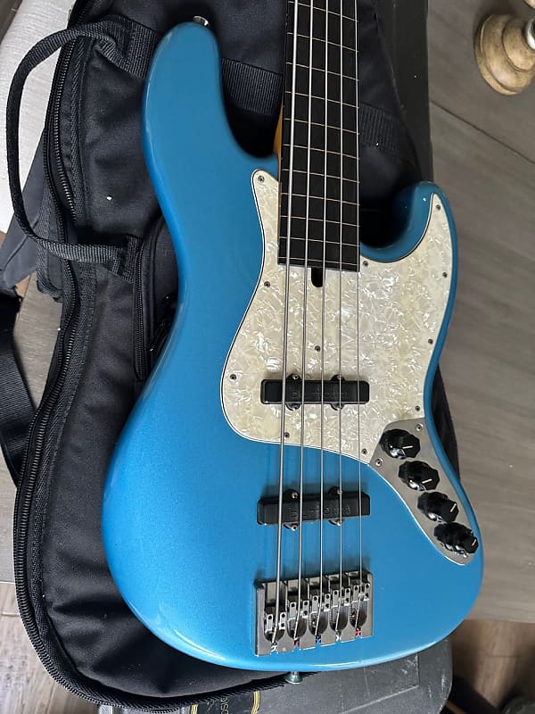 Mike Lull M5V - Fretless - Lake Placid Blue | Reverb