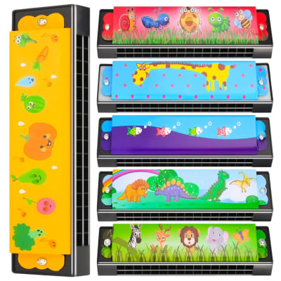 6 Styles Harmonica For Kids, Lightweight Cartoon Harmonica With Double Row Of 16 Holes, Harmonica For Toddler, Kids, Adult Beginners' Musical Instrument Toy Gift image 1