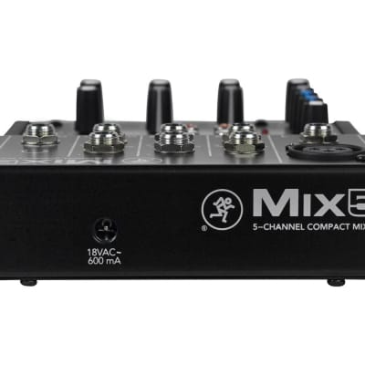 Mackie Mix5 Compact 5-Channel PA Mixer+(3) Microphones+(3) XLR Cables image 4