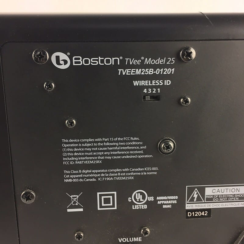 Boston Acoustics orders TVee Model 25 Subwoofer TVEEM25B-01201