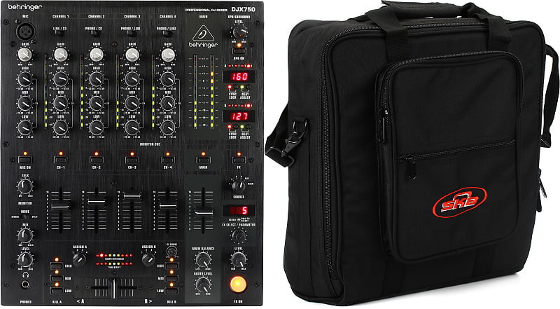 Behringer Pro Mixer DJX750 4-channel DJ Mixer Bundle with SKB 1SKB