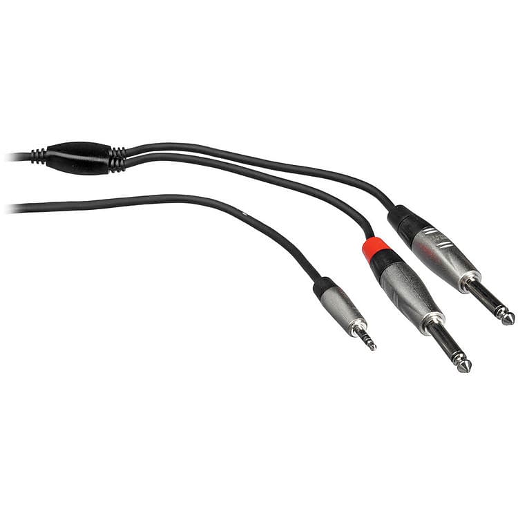 Hosa - HMP-003Y - 3.5mm TRS to 1/4-Inch TS Pro Y Cable - 3 ft. image 1