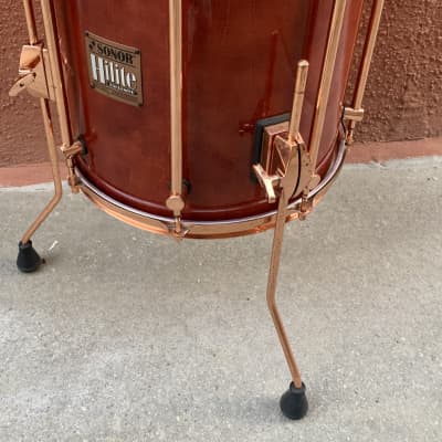 Sonor Vintage Hilite Classic Copper series  1990 Red stain wood with copper hoops image 9
