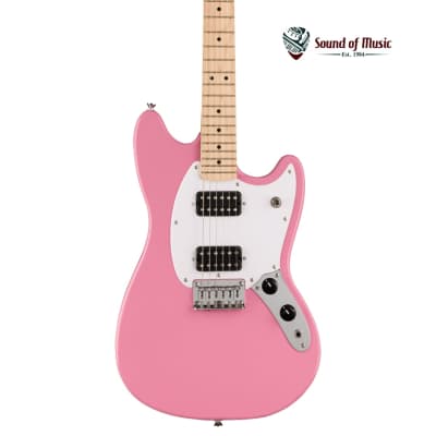 Squier Sonic Mustang HH Maple Fingerboard White Pickguard - Flash Pink for sale