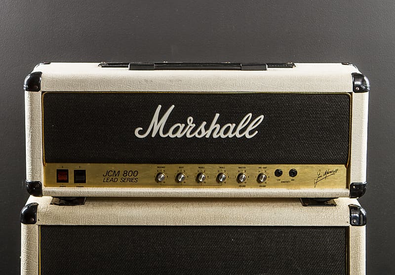 Marshall JCM800 2203 MK2 Master Model 100 Watt Lead Head and 1960A Slant  4-12 Cab 1986