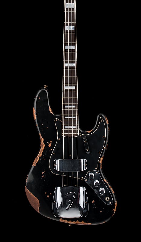 Fender Custom Shop Limited Edition Custom Jazz Bass Heavy Relic - Aged Black #68647 image 1