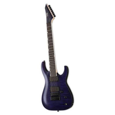 ESP Brian ‘Head’ Welch SH-7 EverTune 7-String Electric Guitar with Neck-Thru Basswood Body, Flamed Maple Top, 3-Piece Maple Neck, and Ebony Fingerboard (Right-Handed, See Thru Purple) image 3