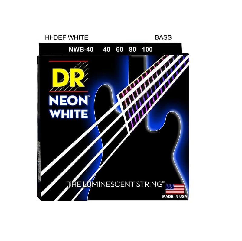 DR Strings NWB 40 Nickel Coated Hi Def White Bass Guitar Strings