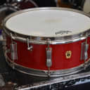 Vintage 60's Ludwig Jazz Fest 5 x 14 Snare Drum in Red Sparkle
