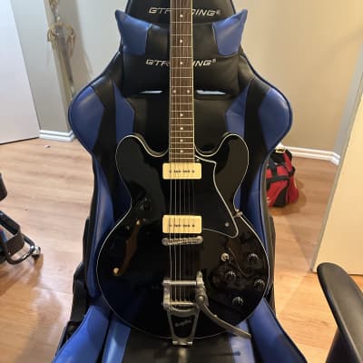 Cort Source-BV CR Double Cutaway Hollow Body with P90 Pickups and Bigsby 2010s - Black for sale