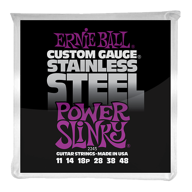 Ernie Ball 2245 Power Slinky Stainless Steel Electric Guitar Strings (11-48) image 1