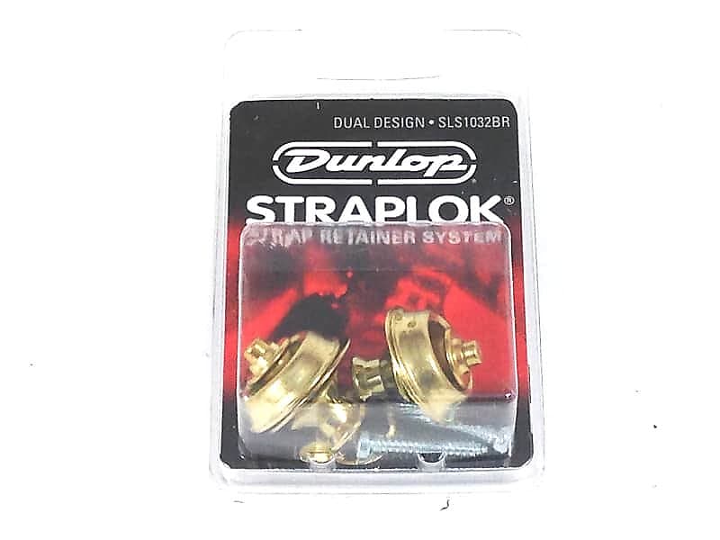 Dunlop Strap Locks - Guitar - Dual Design Strap Retainer System Brass image 1