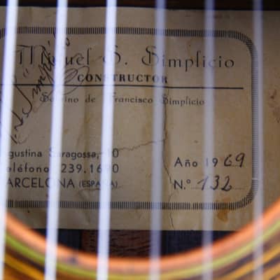 Miguel Simplicio Sobrinos de Francisco Simplicio 1969 - fantastic and rare classical guitar - video! image 7