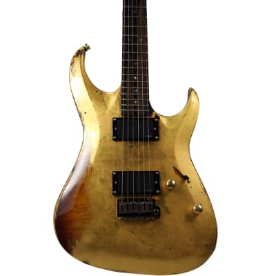 10S ICC II Real 24K Goldleaf Cover Flame Maple Set Neck Electric Guitar Relic for sale