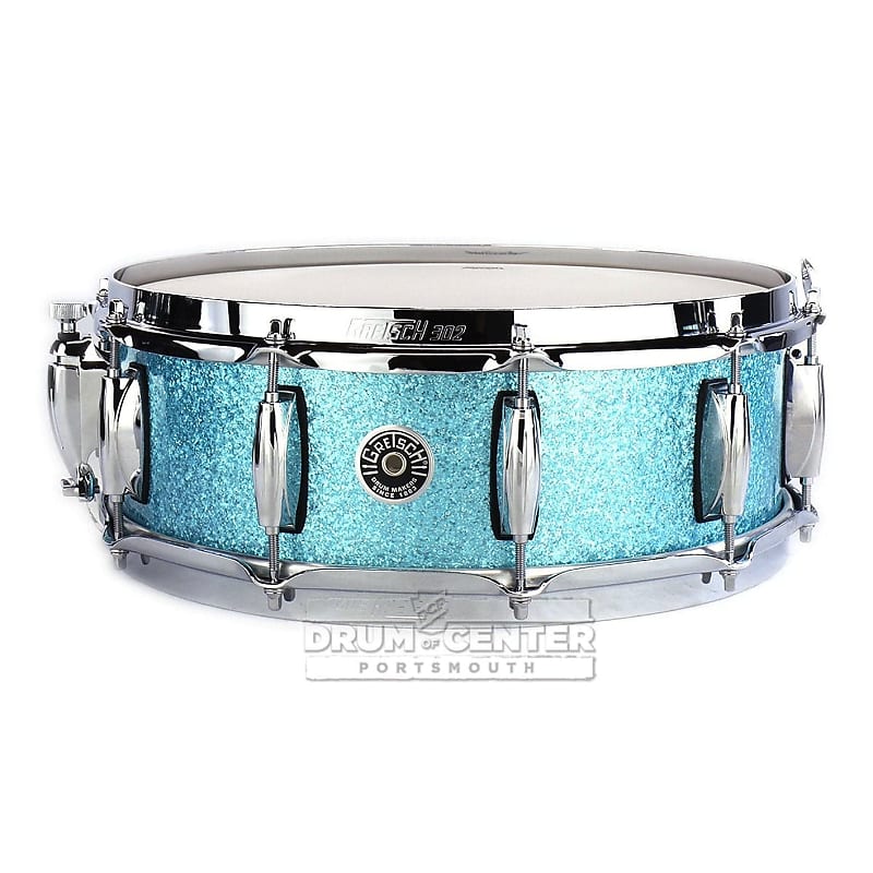 Gretsch Brooklyn Snare Drum 14x5 10-Lug Turquoise Sparkle image 1